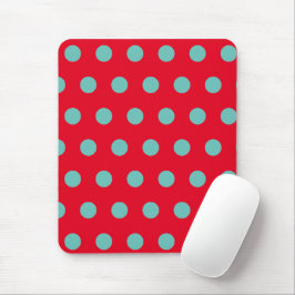 Polka Dot Mouse Pad (Red & Aqua) Musmatta