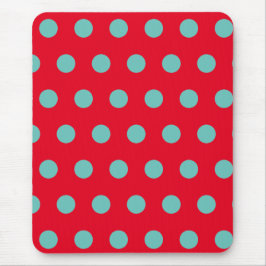 Polka Dot Mouse Pad (Red & Aqua) Musmatta