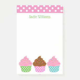 Polka Dot Muffinss-Personlig efter Anteckningsbloc Post-it Block