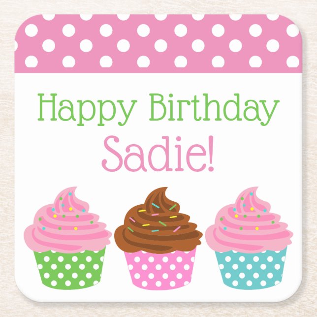 Polka Dot Muffinss Personlig Papper Underlägg (Framsidan)