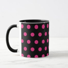 Polka Dot Mugg (Black & Neon Rosa)