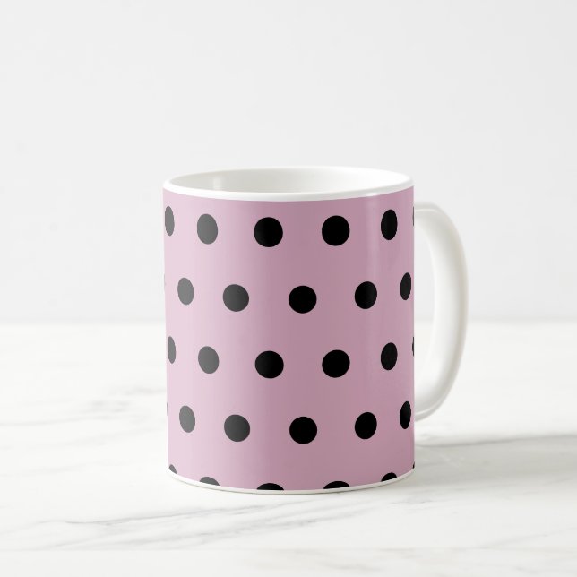 Polka Dot Mugg (Rosa & Black) (Framsida höger)