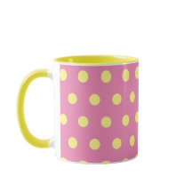 Polka Dot Mugg (Rosa och mjuk Gult)