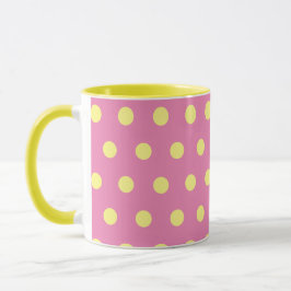 Polka Dot Mugg (Rosa och mjuk Gult)