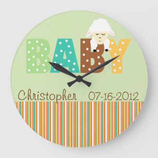 Polka Dot Multi Färg Personlig Baby Clock Stor Klocka