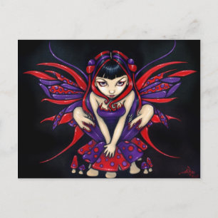 "Polka Dot Mushroom Fairy" vykort