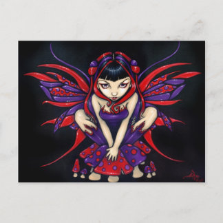 "Polka Dot Mushroom Fairy" vykort
