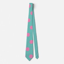 Polka Dot Neck Tie (Aqua & Rosa)