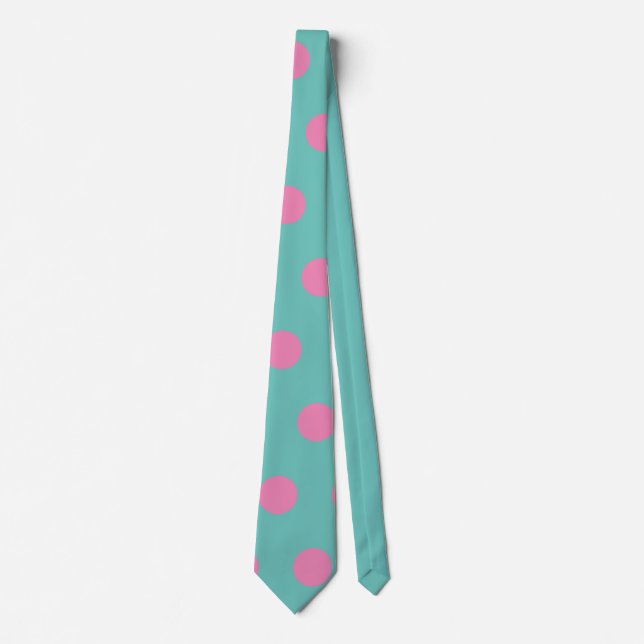 Polka Dot Neck Tie (Aqua & Rosa) Slips (Framsida)