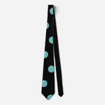 Polka Dot Neck Tie (Black & Aqua)