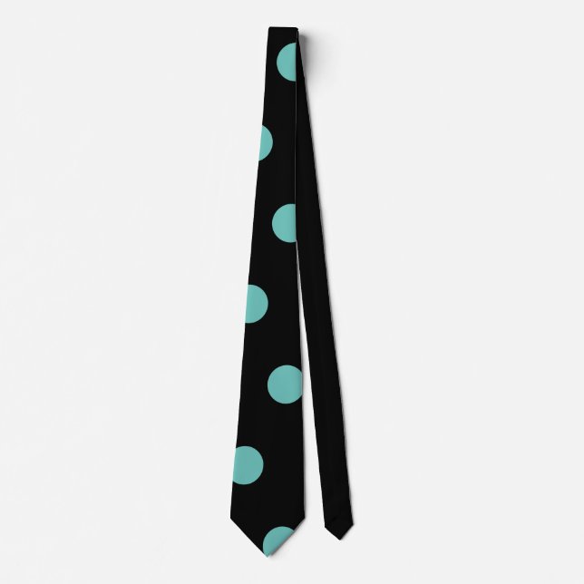 Polka Dot Neck Tie (Black & Aqua) Slips (Framsida)
