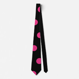 Polka Dot Neck Tie (Black & Neon Rosa) Slips
