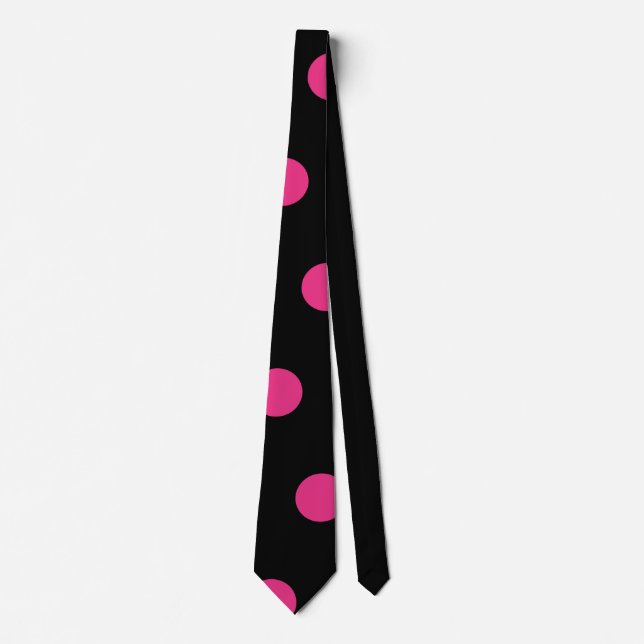 Polka Dot Neck Tie (Black & Neon Rosa) Slips (Framsida)