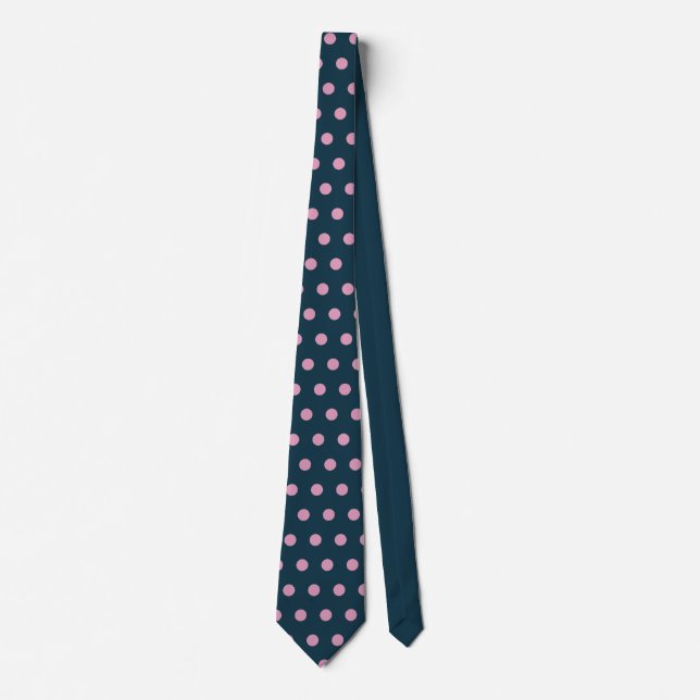 Polka Dot Neck Tie (Midnight Blue & Soft Rosa) Slips (Framsida)
