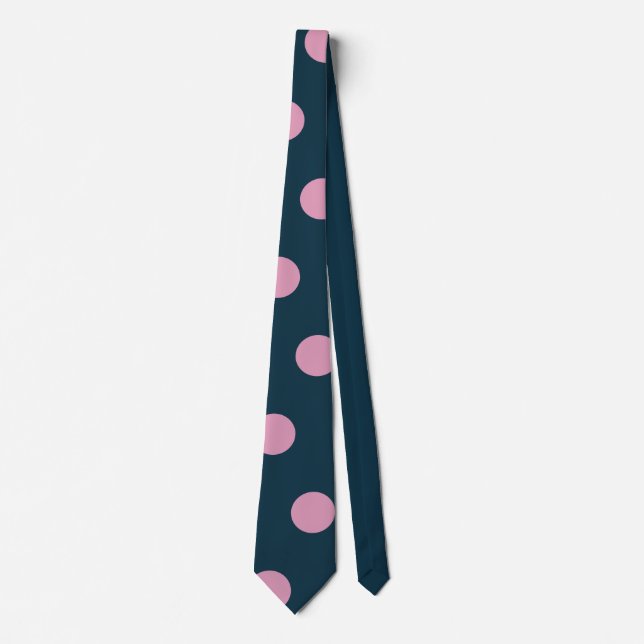 Polka Dot Neck Tie (Midnight Blue & Soft Rosa) Slips (Framsida)