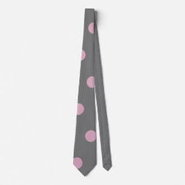 Polka Dot Neck Tie (Mörk Grått & Soft Rosa) Slips