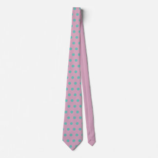 Polka Dot Neck Tie (Rosa & Aqua) Slips