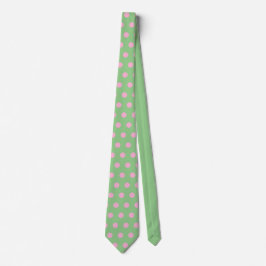 Polka Dot Neck Tie (Sage Grönt & Pastel Rosa) Slips