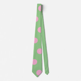 Polka Dot Neck Tie (Sage Grönt & Pastel Rosa) Slips