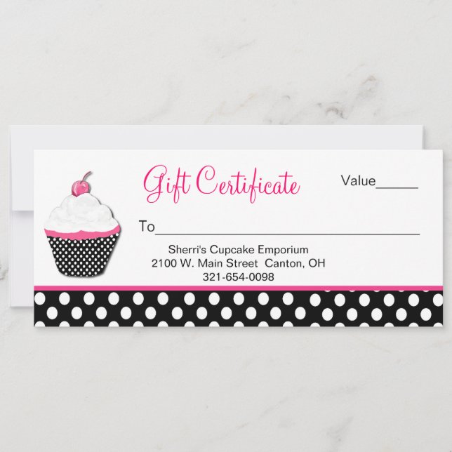 Polka Dot- och Cupcoa Business Gift-certifikat (Framsida)