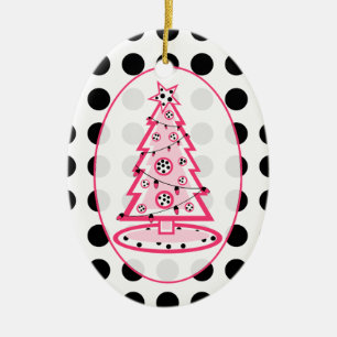 Polka Dot och Rosa Julgran ornament