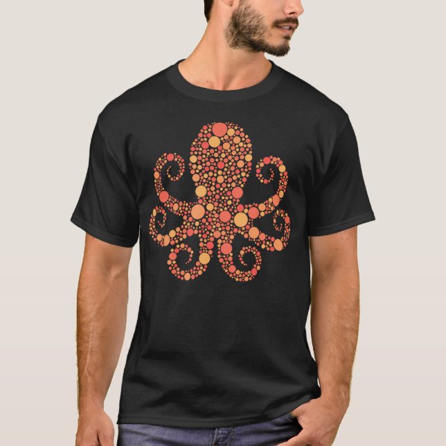 Polka Dot Octopus Tee Fun Orange International Do (Framsida)