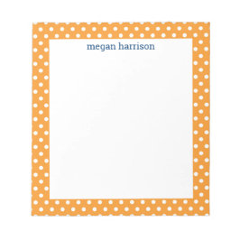 Polka Dot Orange Personlig Anteckningsblock