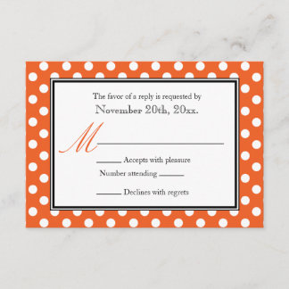 Polka Dot Orange & White OSA Reply Cards Kort