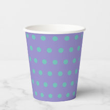 Polka Dot Papper Kopp (Lavender & Aqua)