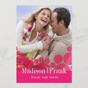 Polka Dot Parad Photo Save Date-shock rosa Spara Datumet