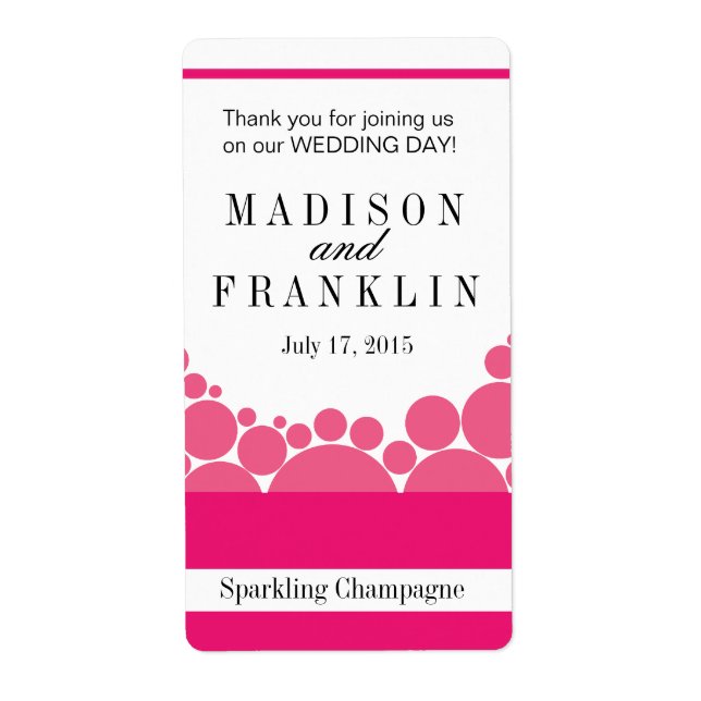 Polka Dot Parad Vin Champagne shock rosa Fraktsedel (Framsidan)