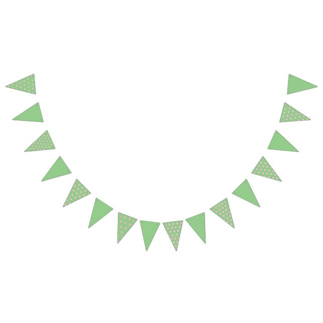 Polka Dot Party Banner (Sage Grönt & Pastel Rosa) Vimplar (Alla)