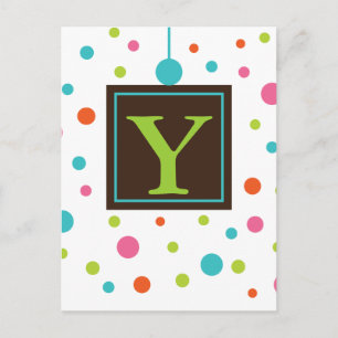 Polka Dot Party Bunting Banner-vykort Vykort