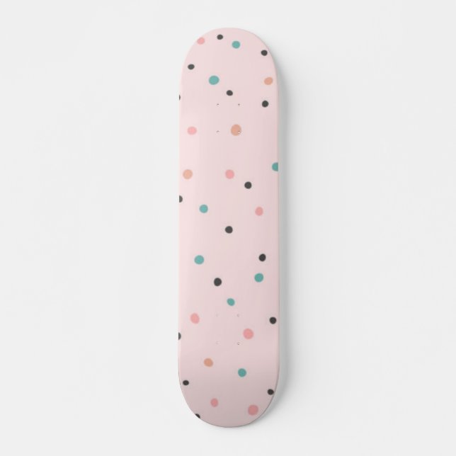 Polka dot pattern mini skateboard bräda 18,5 cm (Framsida)