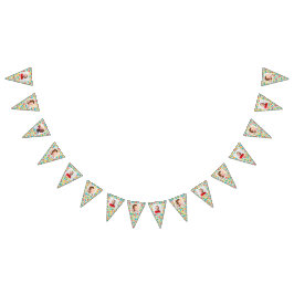 Polka Dot Patterned Bunting med foton Vimplar