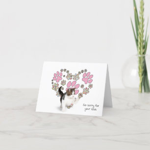 Polka Dot Pawprint Heart för förlust av sällskapsd Kort