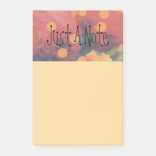 Polka Dot Peony Parad "Just A Note" Post-it Block (Framsida)