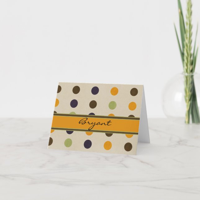 POLKA DOT PERSONLIG NOTECARDS-MALL ANTECKNINGSKORT (Framsida)