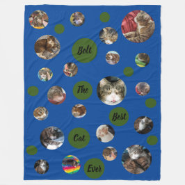 Polka Dot Pet Photo Keepsaky Blue Fleece Blanket