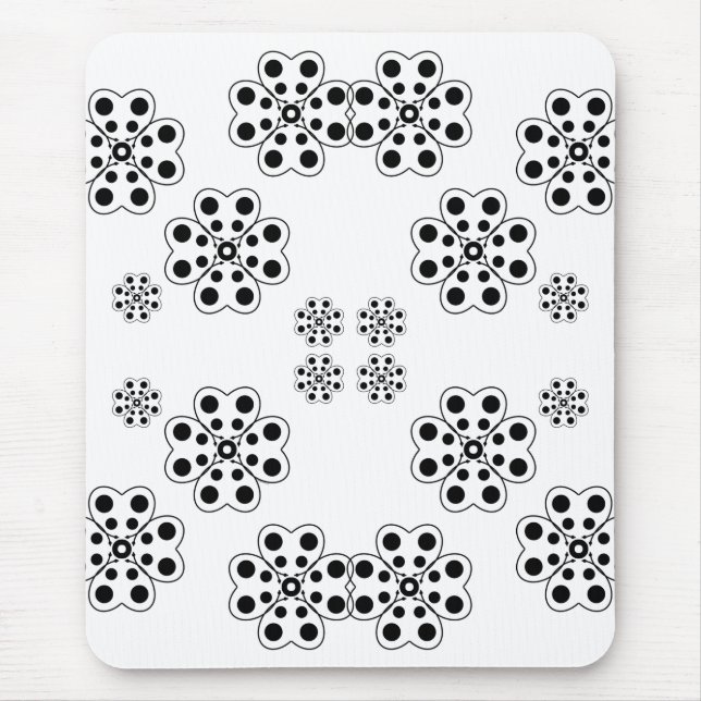 Polka Dot Petals Mönster Musmatta (Framsidan)
