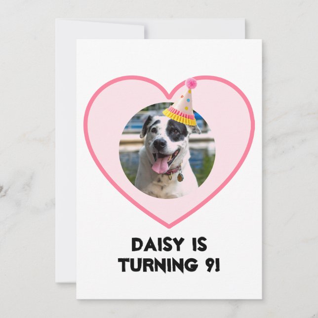 Polka Dot Photo Birthday Inbjudningar (Framsida)