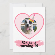 Polka Dot Photo Birthday med rosa borste