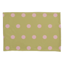 Polka Dot Pillowcase (Guld & Pastel Rosa)