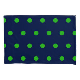 Polka Dot Pillowcase (marinblått och limgrönt)