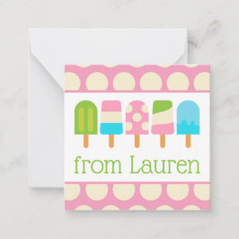 Polka Dot Popsicles Gift-kuvert Anteckningskort
