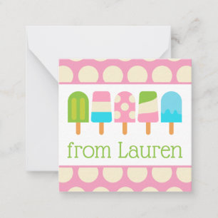 Polka Dot Popsicles Gift-kuvert Anteckningskort