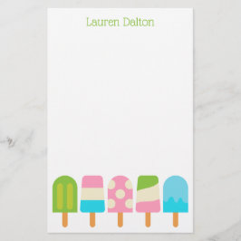 Polka Dot Popsicles Personlig Stationery Brevpapper