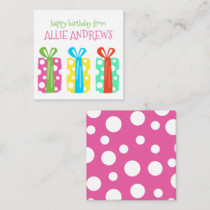 Polka Dot Presenter Birthday Gift-djurutrymmeskort Anteckningskort