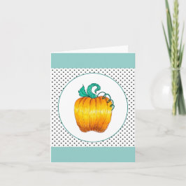 Polka Dot Pumpkin-hälsningskort Kort