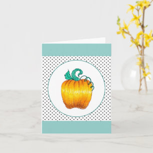 Polka Dot Pumpkin-hälsningskort Kort